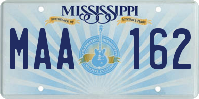 MS license plate MAA162