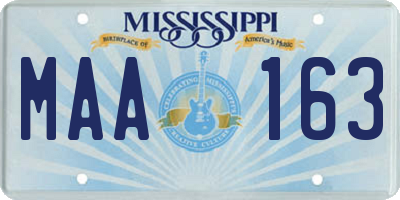 MS license plate MAA163