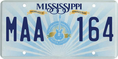 MS license plate MAA164