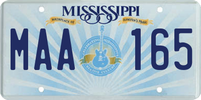 MS license plate MAA165