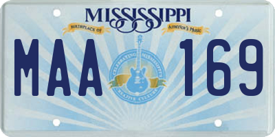 MS license plate MAA169