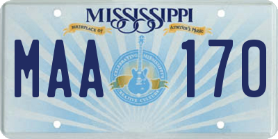 MS license plate MAA170