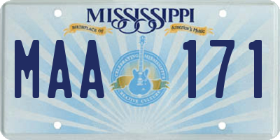 MS license plate MAA171