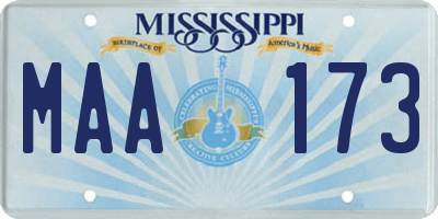 MS license plate MAA173