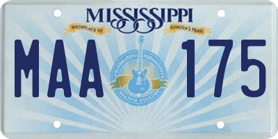 MS license plate MAA175