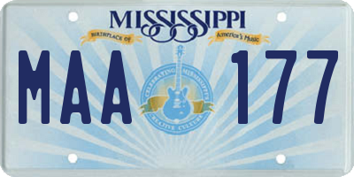 MS license plate MAA177
