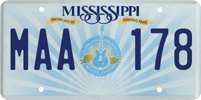 MS license plate MAA178