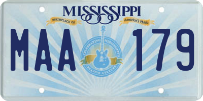 MS license plate MAA179
