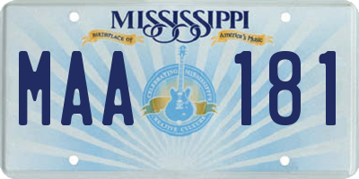 MS license plate MAA181