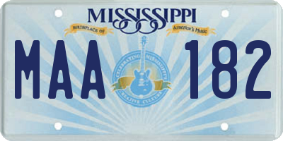 MS license plate MAA182