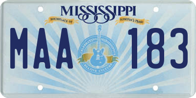 MS license plate MAA183
