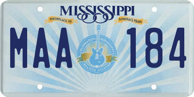 MS license plate MAA184