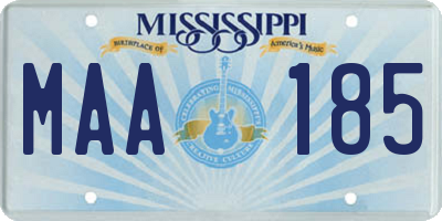 MS license plate MAA185