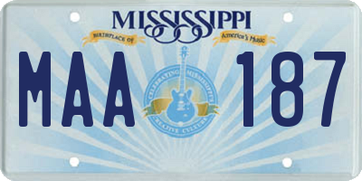 MS license plate MAA187