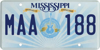 MS license plate MAA188