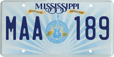 MS license plate MAA189