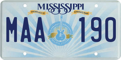 MS license plate MAA190