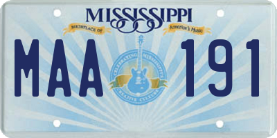 MS license plate MAA191