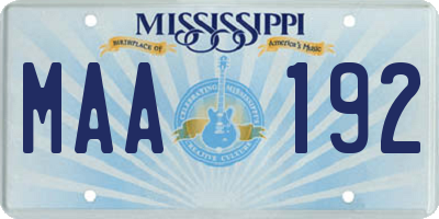 MS license plate MAA192