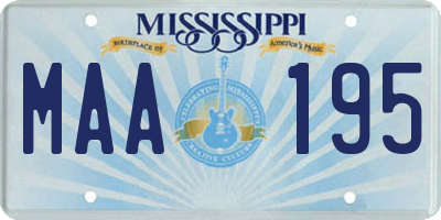 MS license plate MAA195