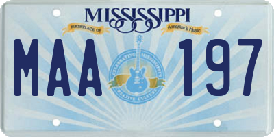 MS license plate MAA197