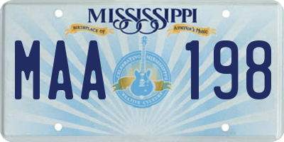 MS license plate MAA198