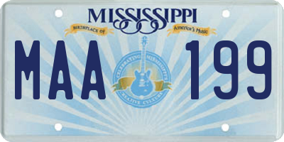 MS license plate MAA199
