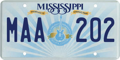 MS license plate MAA202
