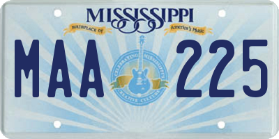 MS license plate MAA225