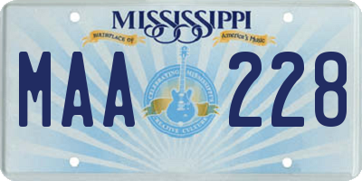 MS license plate MAA228