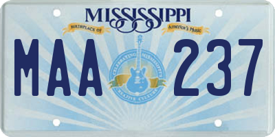 MS license plate MAA237