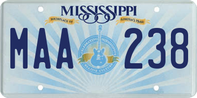 MS license plate MAA238