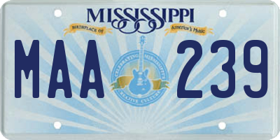 MS license plate MAA239