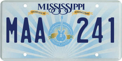 MS license plate MAA241