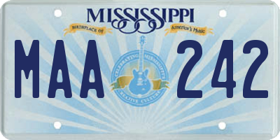 MS license plate MAA242