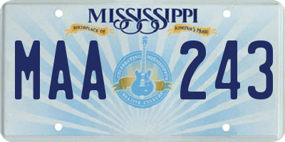 MS license plate MAA243