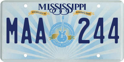 MS license plate MAA244