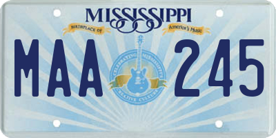 MS license plate MAA245