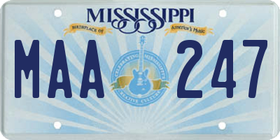 MS license plate MAA247