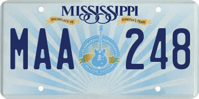 MS license plate MAA248