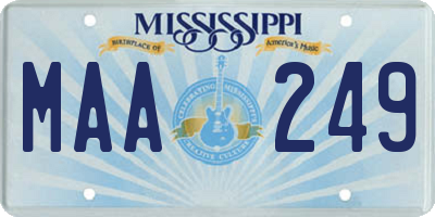 MS license plate MAA249