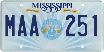 MS license plate MAA251