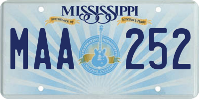 MS license plate MAA252