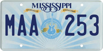 MS license plate MAA253