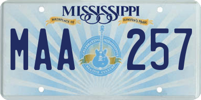 MS license plate MAA257