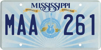 MS license plate MAA261