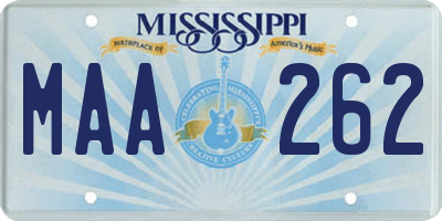 MS license plate MAA262