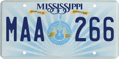 MS license plate MAA266