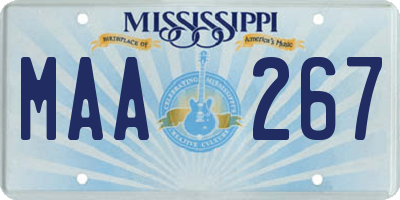 MS license plate MAA267