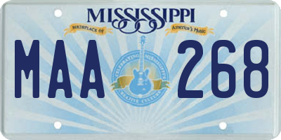 MS license plate MAA268